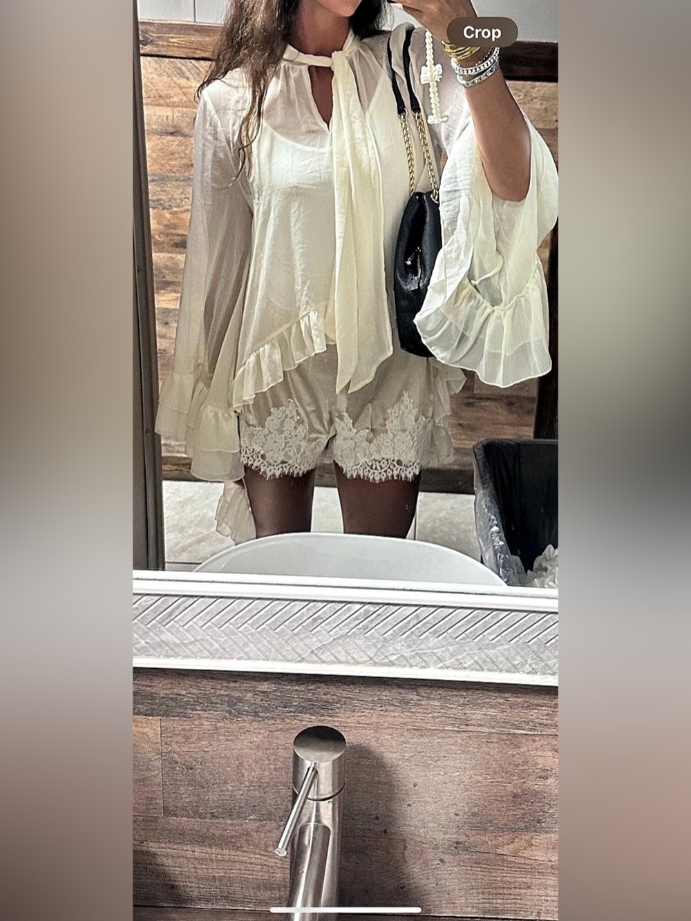 White Ruffle Blouse Like New